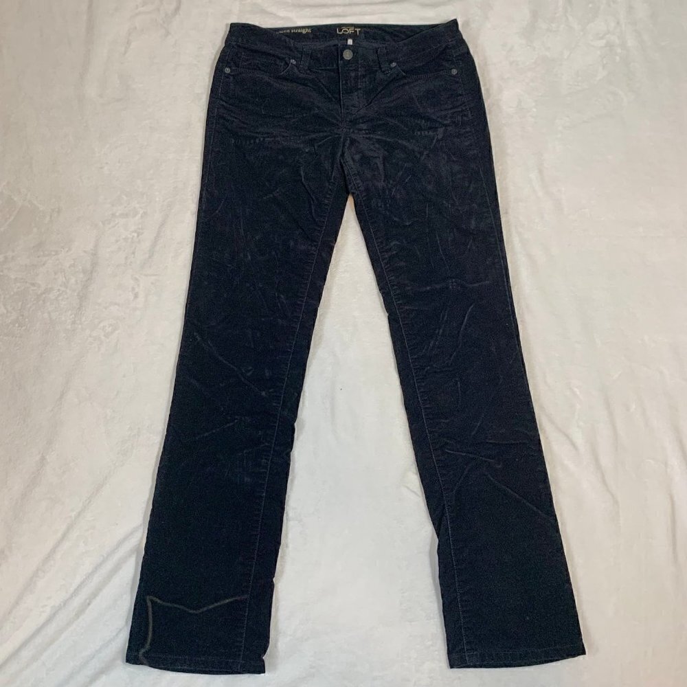 Ann Taylor Loft Modern Straight Corduroy Pants Black Size‎ 27/4